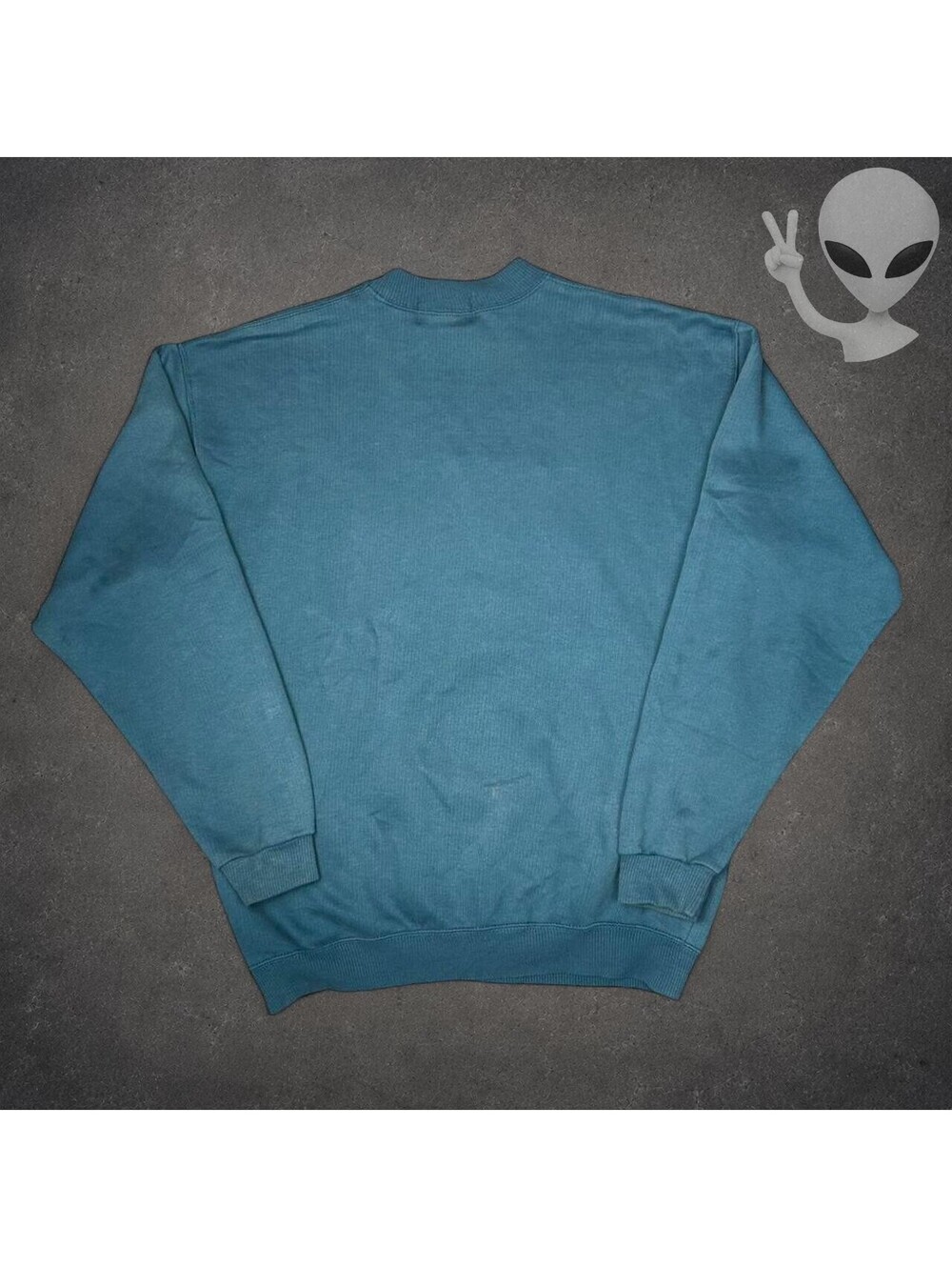 Polo Ralph Lauren Sweatshirt Mens US S Teal Blue Vintage Spellout Crewneck - Picture 5 of 5